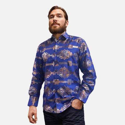 Men's Maenza Slim Fit Blue Fashion Sport Shirt Men's Maenza Slim Fit Blue Fashion Sport Shirt