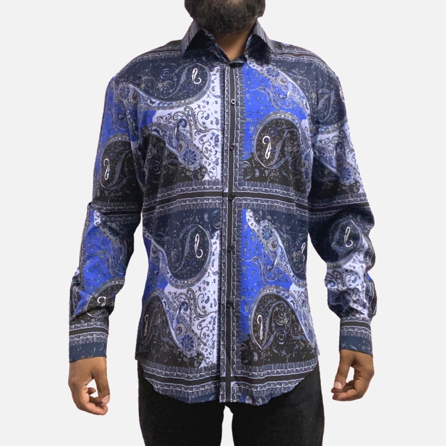 Blue paisley casual sport shirt Blue paisley casual sport shirt