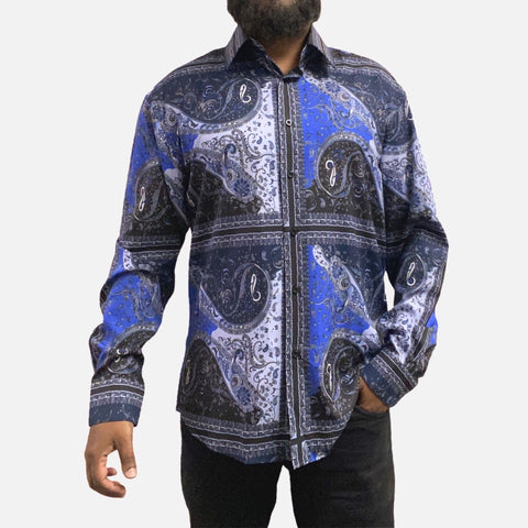 Blue paisley casual shirt Blue paisley casual shirt