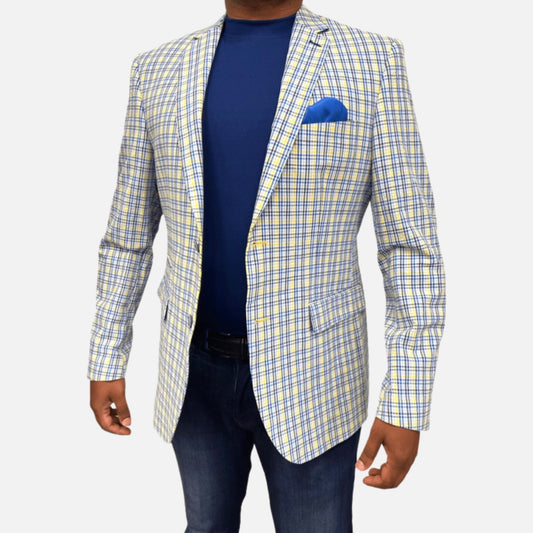 Plaid Blue Men’s Searsucker Blazer | Sale