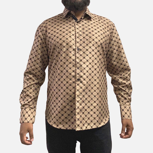 Mens tan slim Fit shirt
