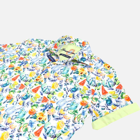 Luchiano Visconti Mens Summer Sports Shirt with Fruit Print Design Luchiano Visconti Mens Summer Sports Shirt with Fruit Print Design