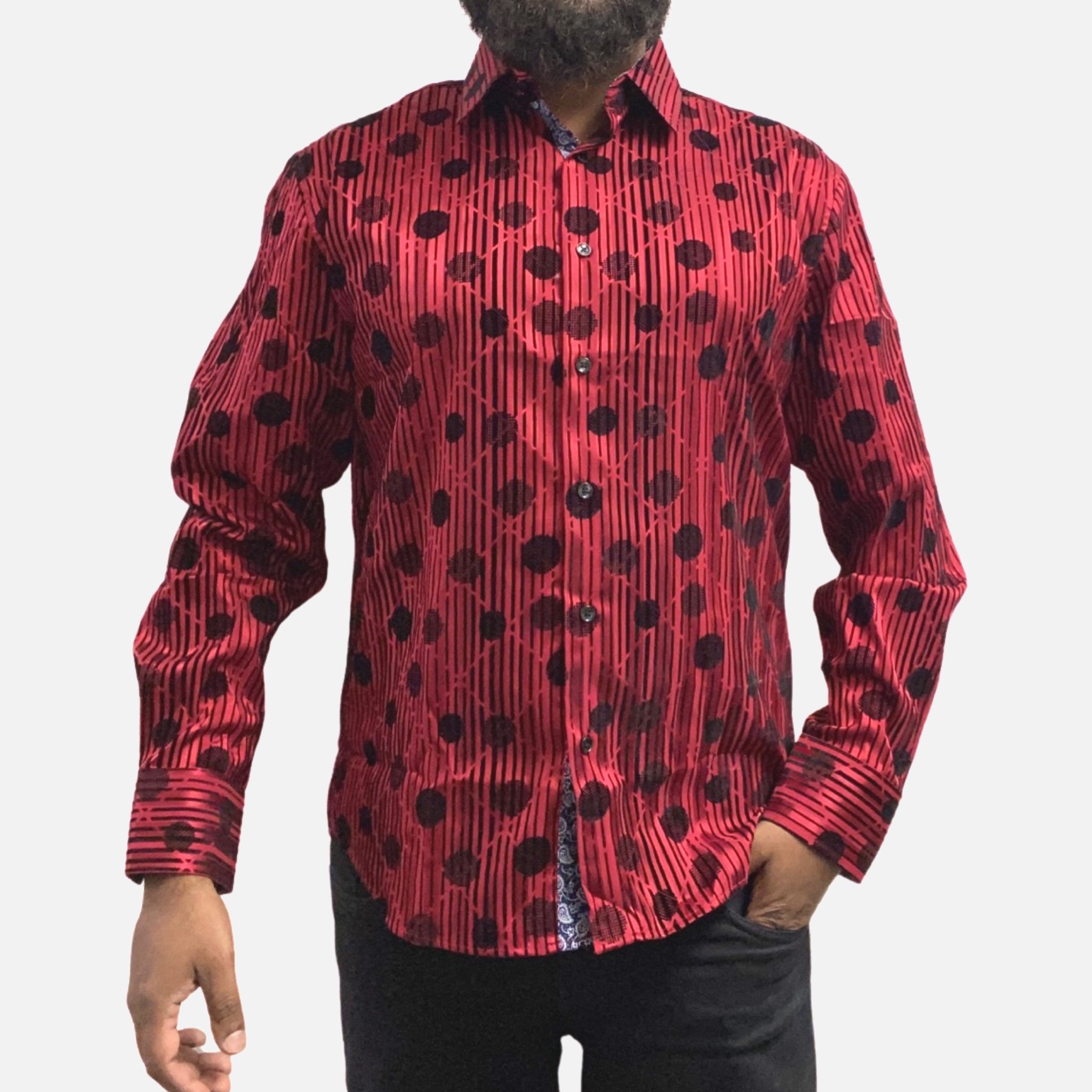 Mens red flocking shirt Mens red flocking shirt