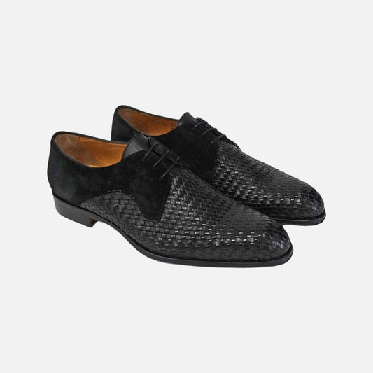 Jose Real (T650 - Black) Suede Trim Basket Weave Shoe