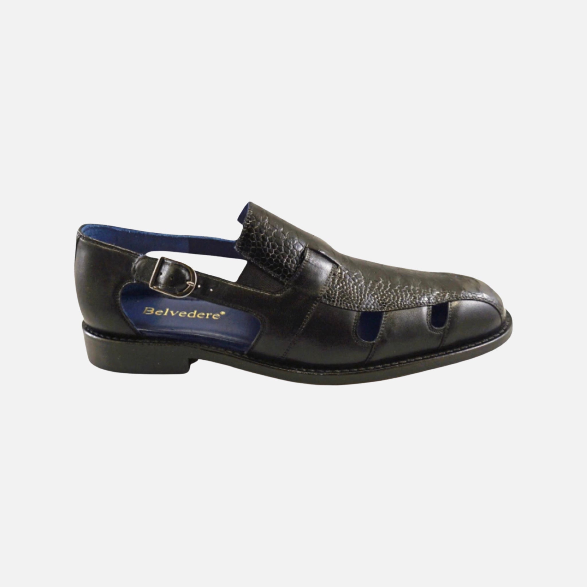 Belvedere "Connors" Black Ostrich Sandal | Last Pairs | Size 7, 7.5 Dolcevitafashions Belvedere "Connors" Black Ostrich Sandal | Last Pairs | Size 7, 7.5 Dolcevitafashions