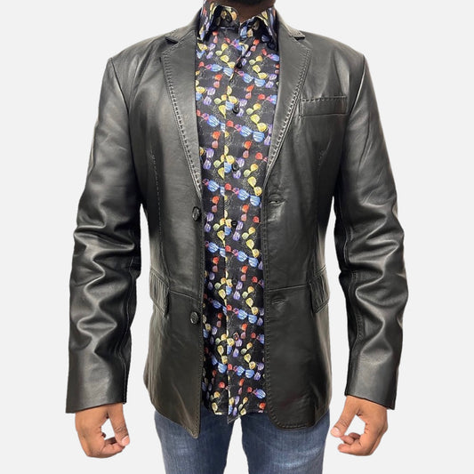 Mens Lambskin butter soft leather blazer