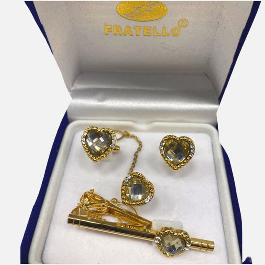 Heart Shaped Cufflink Set