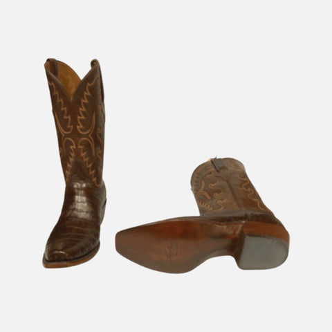 Lucchese Classic Sienna Ultra Caiman Belly Antique Brown Cowboy Boots Lucchese Classic Sienna Ultra Caiman Belly Antique Brown Cowboy Boots