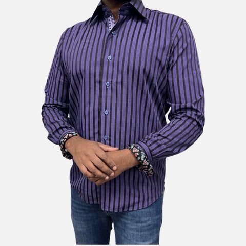 Men’s Purple Jacquard Cotton Button up Shirt | Clearance Men’s Purple Jacquard Cotton Button up Shirt | Clearance