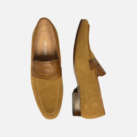 Clearance Shoe Sale | Tan Suede Penny Loafer Wyatt by Stacy Adams Clearance Shoe Sale | Tan Suede Penny Loafer Wyatt by Stacy Adams