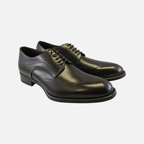 Men’s Black Wingtip Oxfords | Made in Italy Men’s Black Wingtip Oxfords | Made in Italy