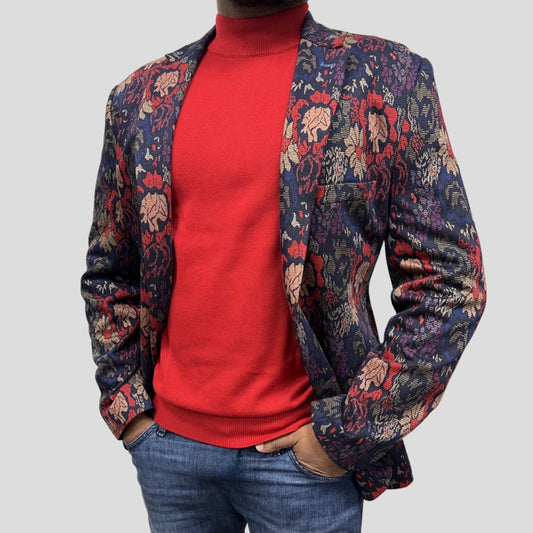 Men’s Navy and Red Fashion Blazer | Navy + Red