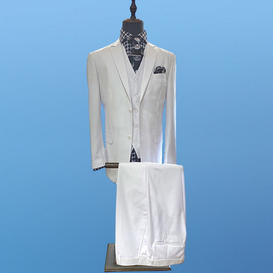 Clearance | Men's White Three Piece Suit