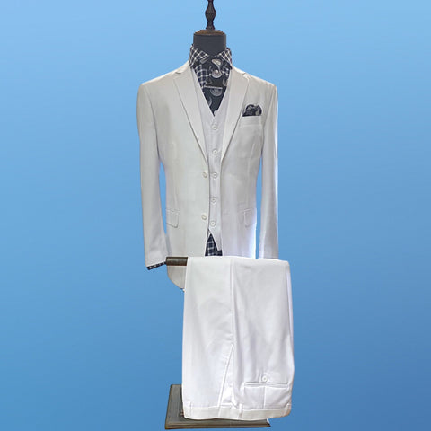 Clearance | Men's White Three Piece Suit Clearance | Men's White Three Piece Suit