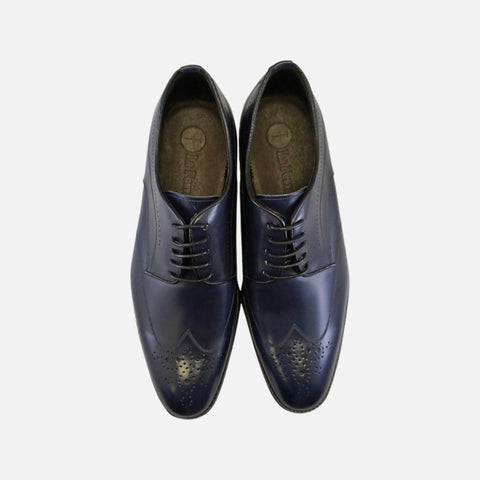Navy Blue Wingtip Oxfords | Made in Italy Navy Blue Wingtip Oxfords | Made in Italy