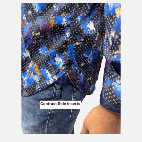 Men's Navy Button-Down Shirt by Luchiano Visconti 4756 | Clearance Men's Navy Button-Down Shirt by Luchiano Visconti 4756 | Clearance
