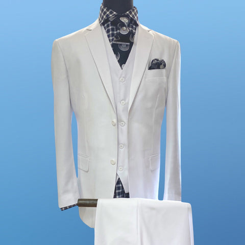 Clearance | Men's White Three Piece Suit Clearance | Men's White Three Piece Suit