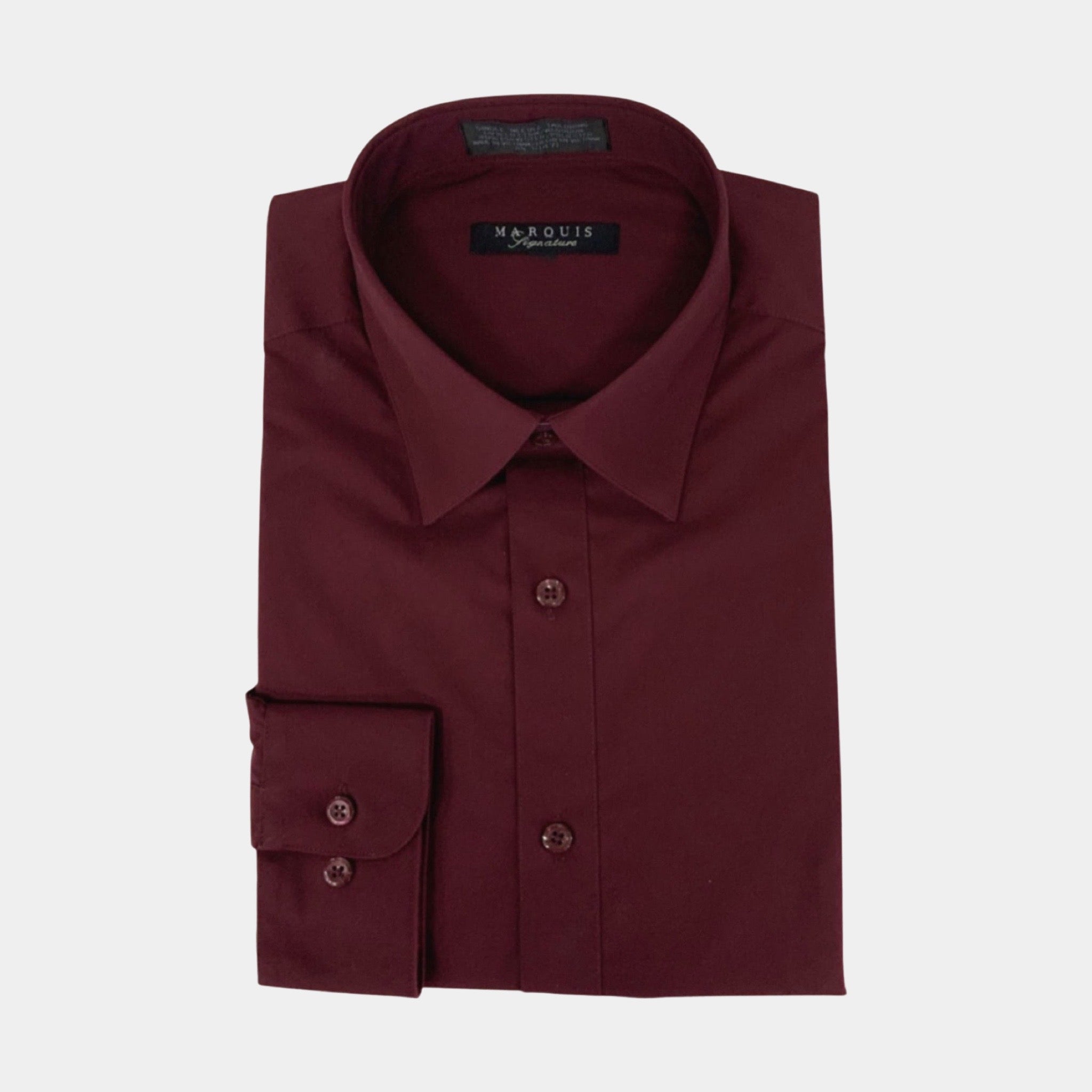 burgundy slim fit dress shirt Men's Slim Fit Solid Color Dress Shirt (Burgundy), Burgundy / Medium/15-15.5 Neck/34-35 Sleeve