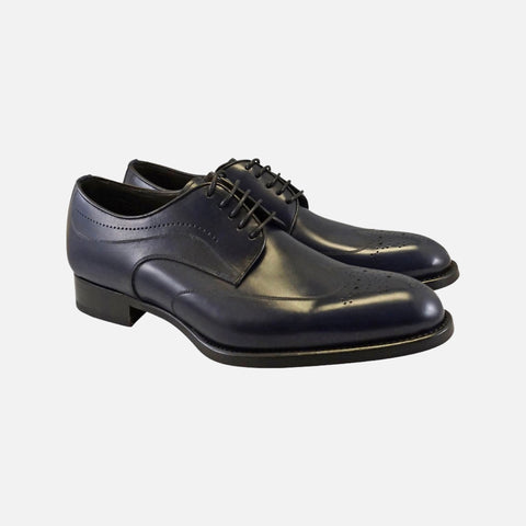 Navy Blue Wingtip Oxfords | Made in Italy Navy Blue Wingtip Oxfords | Made in Italy