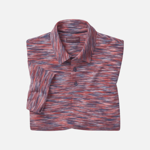 Clearance | Blue/Red Johnston Murphy Space-dyed Polo Shirt Clearance | Blue/Red Johnston Murphy Space-dyed Polo Shirt