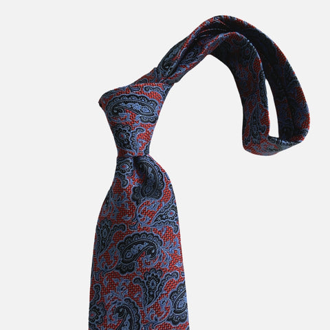 Premium Textured Silk Necktie for Men Red and Blue