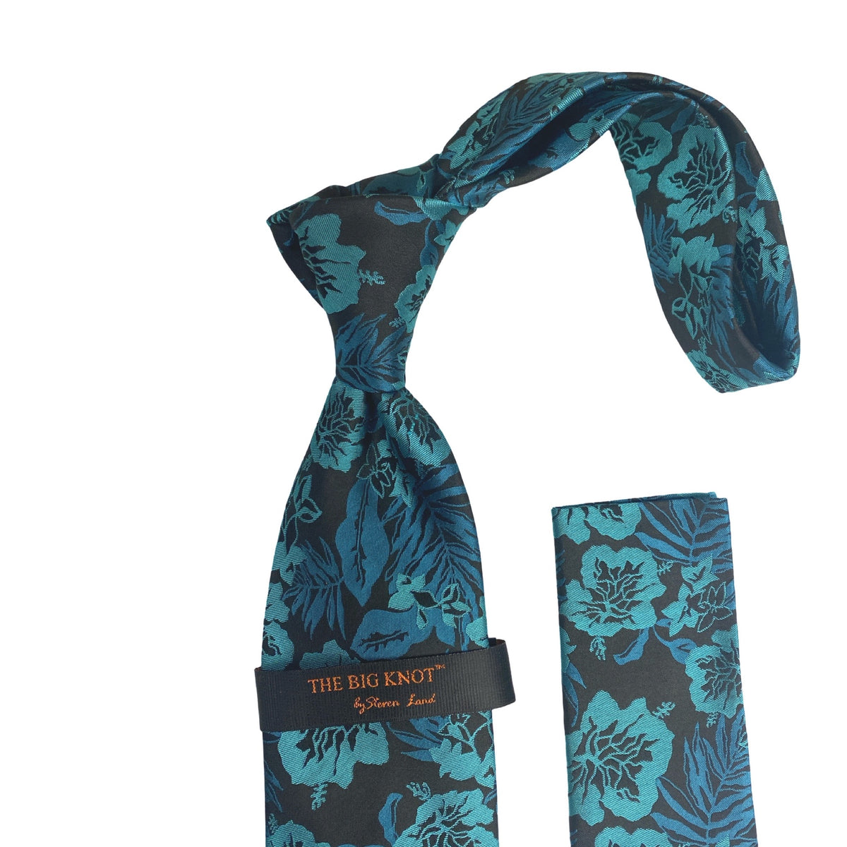 BW313 Teal Steven Land Silk Tie and Hanky