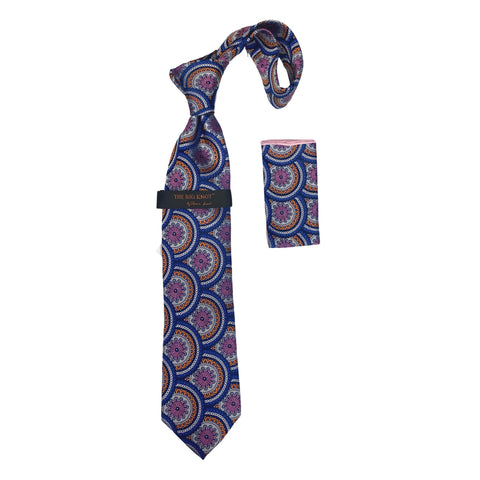 BW306 Navy Steven Land Silk Tie and Hanky