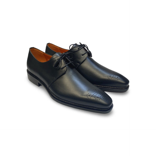 Mens Mezlan black Leather Derby Principe Patina