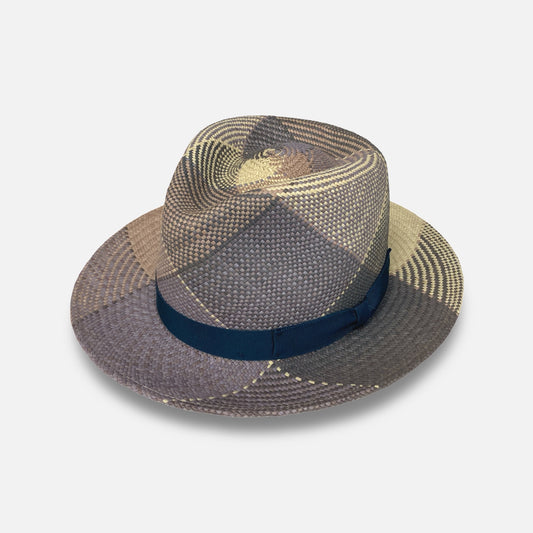 Panama Fedora Giger by Bailey Hats | Blue Surf Plaid | Size M