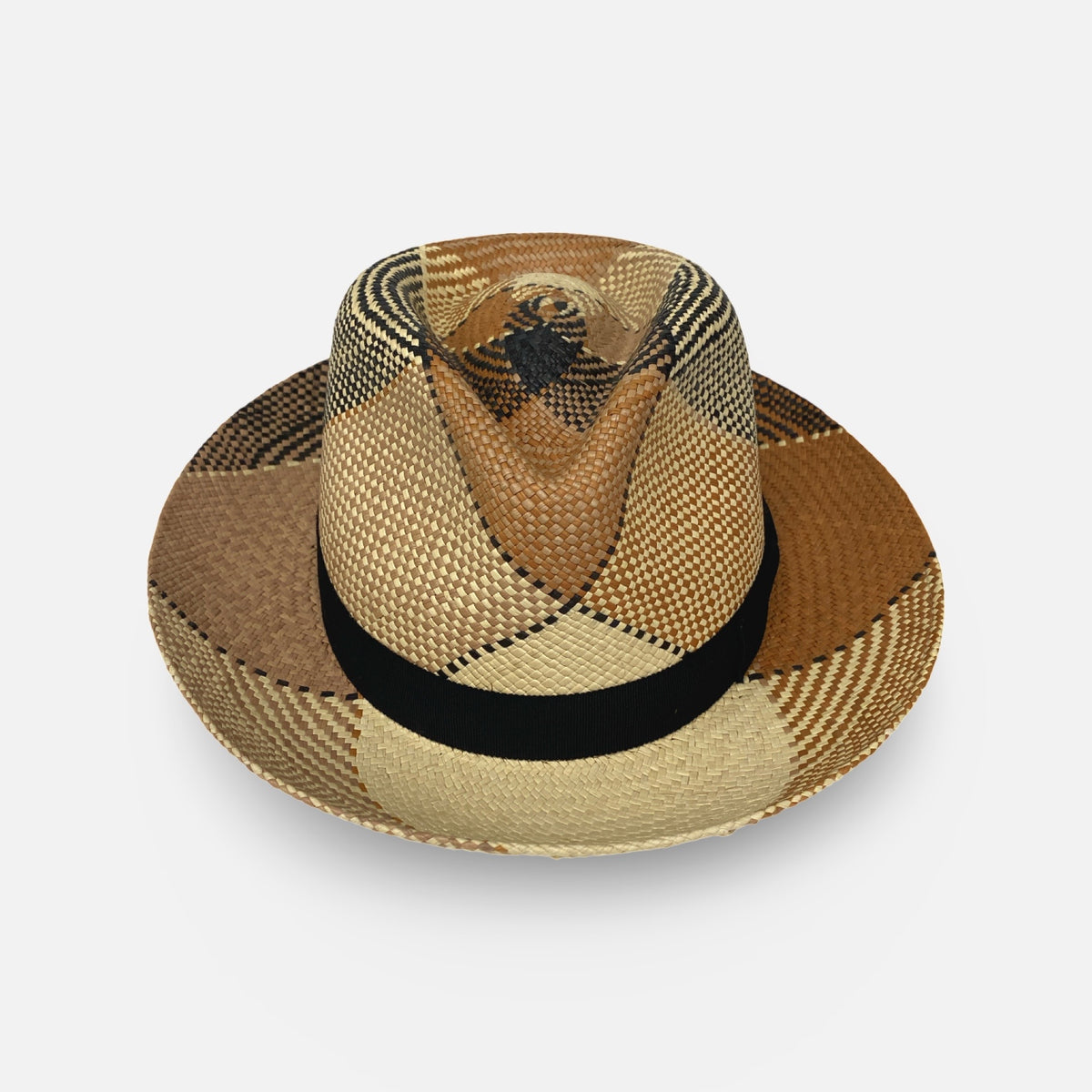 Panama Fedora Giger by Bailey Hats | Brown Plaid | Size S