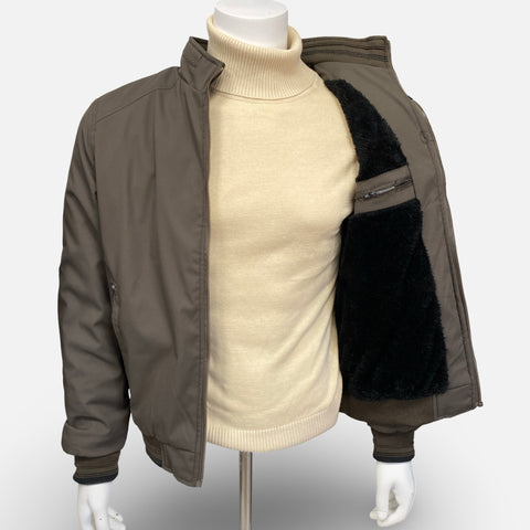 Mens Casual lightweight bomber jacket with fleece lining