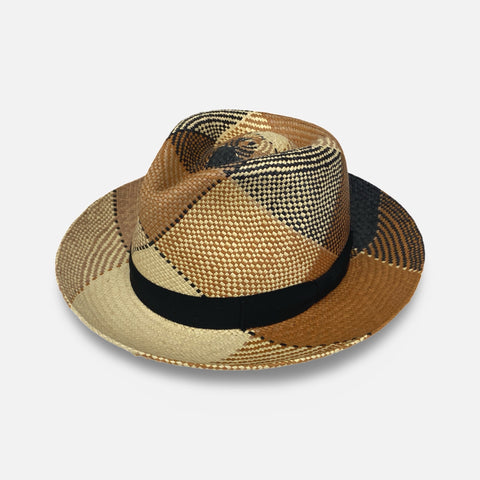 Panama Fedora Giger by Bailey Hats | Brown Plaid | Size S