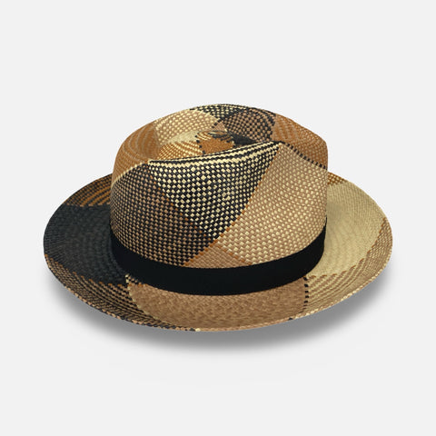 Panama Fedora Giger by Bailey Hats | Brown Plaid | Size S