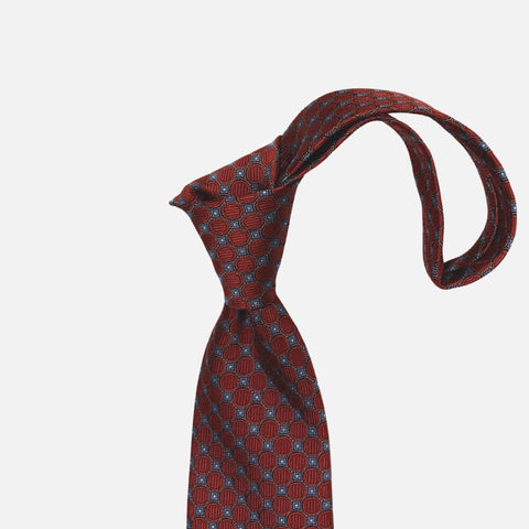 JZ Richards Red 100% Silk Dot Tie - Handmade in the USA with Textured Fabrication