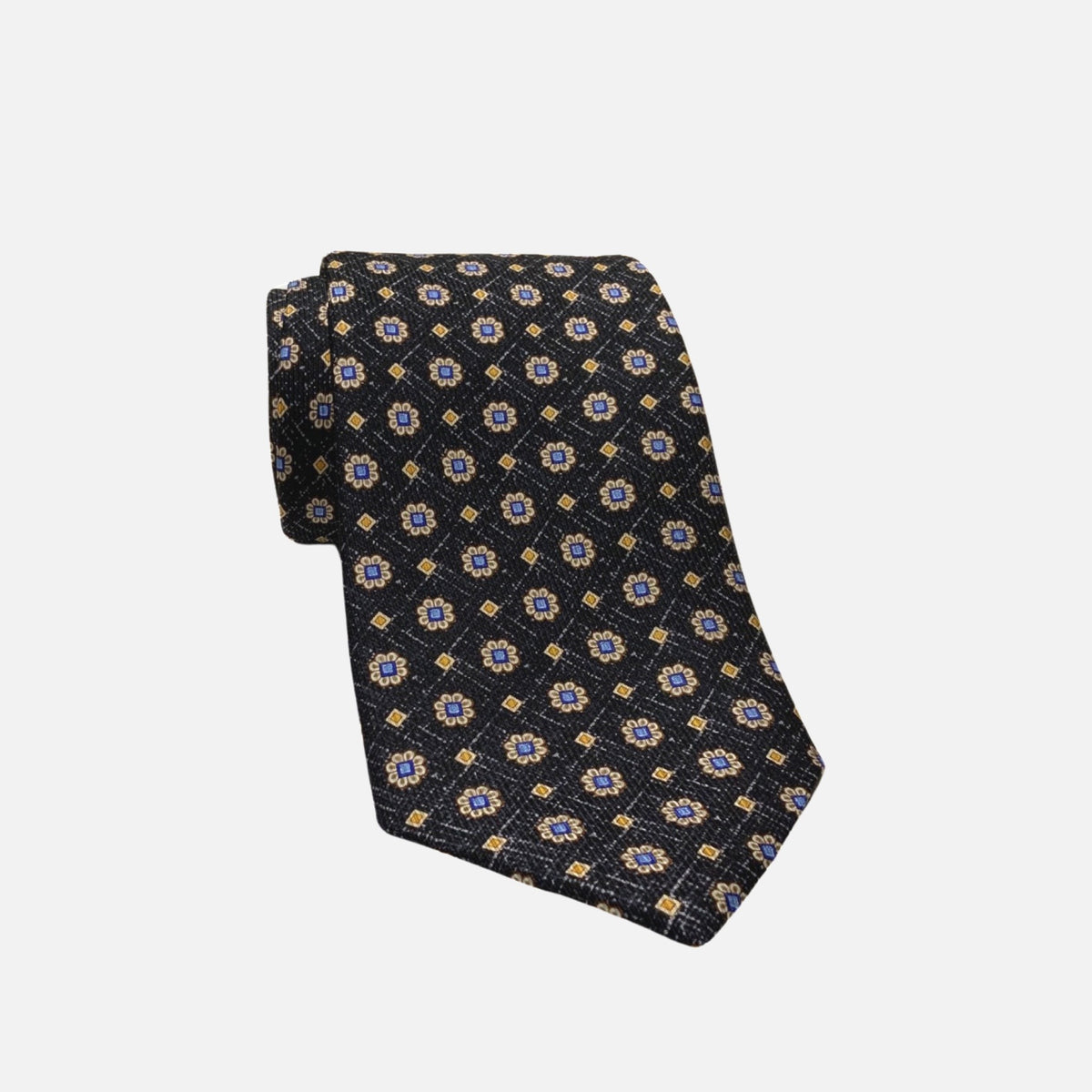 Floral and Diamond pattern tie hand made in USA