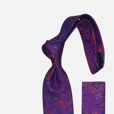 100% Silk Tie BW2414 Fuchsia paisley pattern