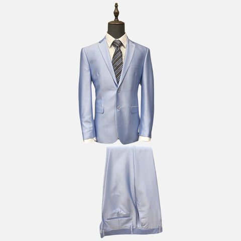 Mens light blue slim fit suit