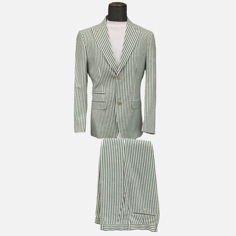 Emerald Green mens Cotton Searsucker suit