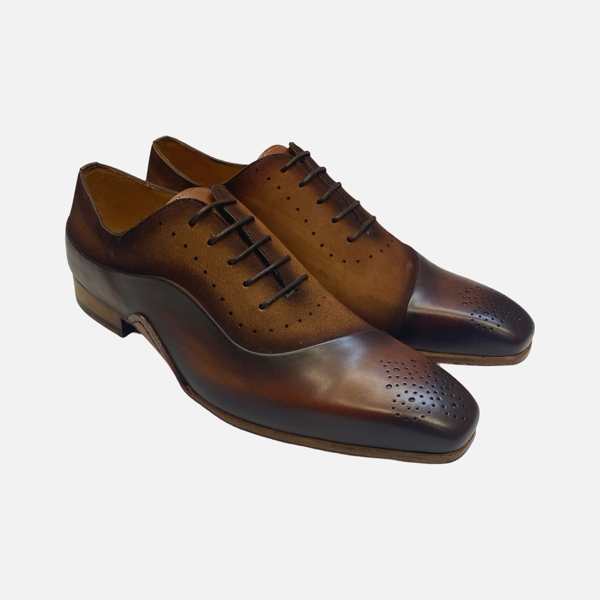 Mezlan Suede and Leather Cognac Rust/Sport Shoe