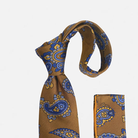 Steven Land Big Knot Silk Tie | BW424 Lt Brown