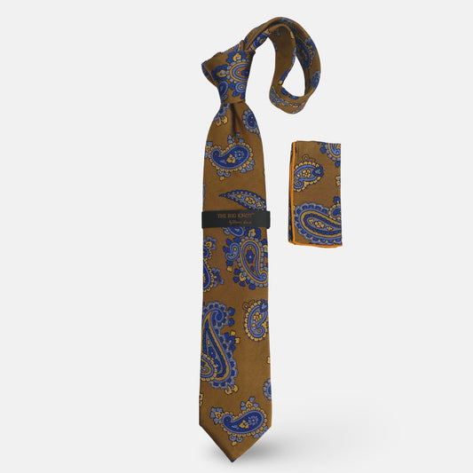 Steven Land Big Knot Silk Tie | BW424 Lt Brown
