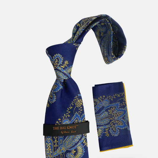 Steven Land Big Knot Silk Tie | BW433 Navy Blue