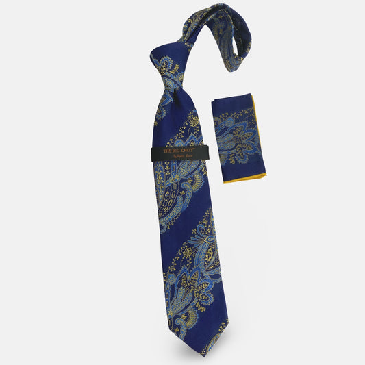 Steven Land Big Knot Silk Tie | BW433 Navy Blue