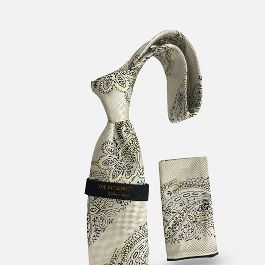 Steven Land Big Knot Silk Tie | BW433 Ecru