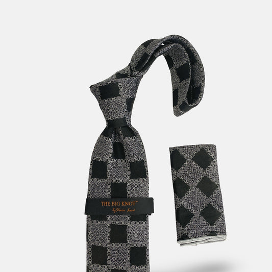 Steven Land Big Knot Silk Tie | BW436 Black/White