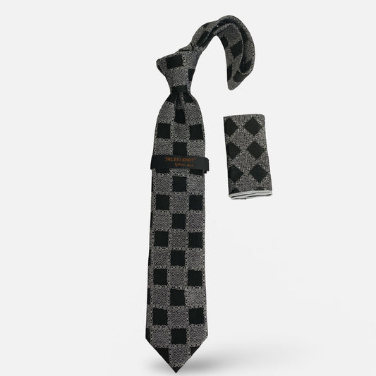 Steven Land Big Knot Silk Tie | BW436 Black/White