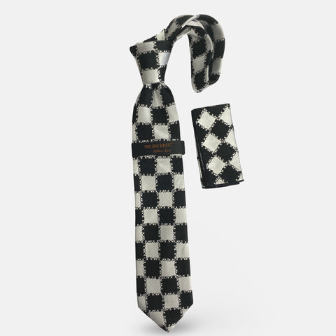 Steven Land Big Knot Silk Tie | BW436  White/Black
