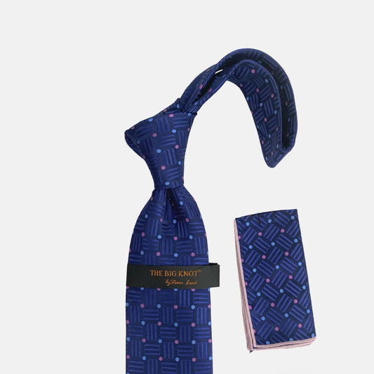 Steven Land Big Knot Silk Tie | BW432 Navy Blue