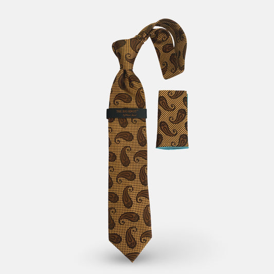 Steven Land Big Knot Silk Tie | BW426 Brown