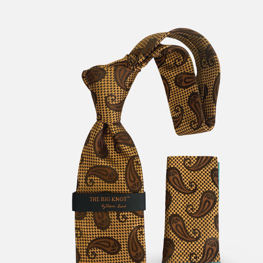 Steven Land Big Knot Silk Tie | BW426 Brown